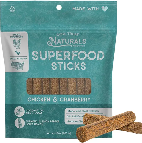 Vista 13 de Dog Treat Naturals Palitos de superalimento, carne de res y calabaza, bolsa de 10 onzas, palitos masticables para perros, totalmente naturales