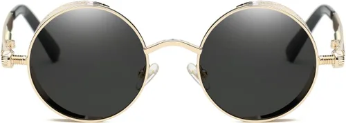 Vista 63 de Dollger Gafas de sol vintage Steampunk Retro Metal Round Circle Frame