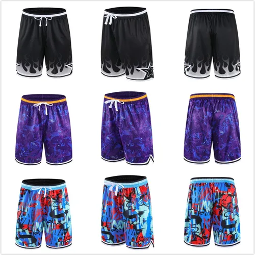 Vista 2 de AOPAOSP Paquete de 23 pantalones cortos de baloncesto con bolsillos con cremallera para hombres, pantalones cortos deportivos activos