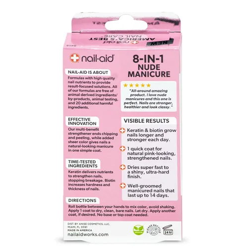 Vista 2 de NAIL-AID Manicura nude 8 en 1, brillo francés, 0.55 onzas líquidas