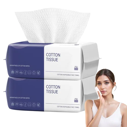 Vista 8 de Toalla facial desechable, 100 toallas faciales para lavar toallitas secas de algodón suave, toallas faciales para lavado y secado, tejido facial