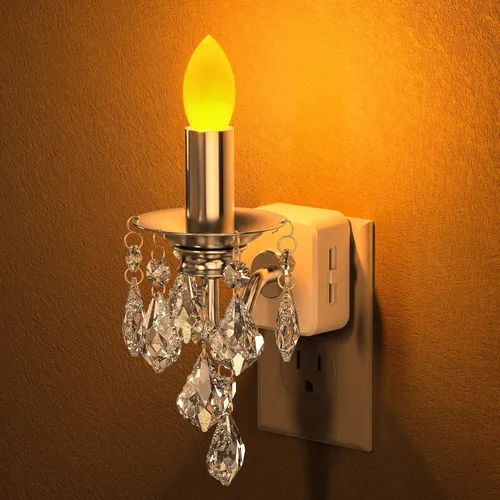 Vista 15 de Briignite Halloween Chandelier Night Light Plug in, Dusk to Dawn, Gothic Black
