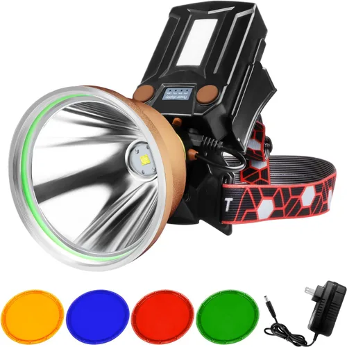 Vista 14 de Faro LED diseño separado faro al aire libre impermeable recargable largo alcance faro adecuado para acampar senderismo caza