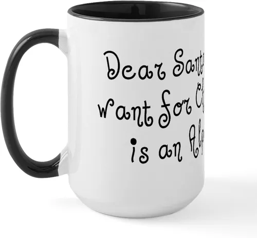 Vista 15 de CafePress Alpaca For Christmas Large Mug 15 oz (444 ml) Ceramic Coffee Mug