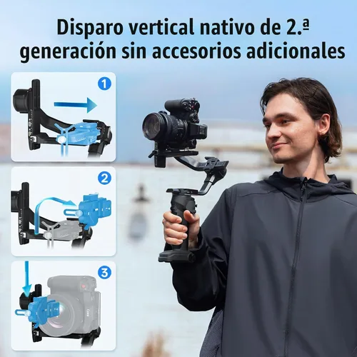Vista 4 de ZHIYUN Crane 4E Estabilizador de cámara de 3 ejes para cámaras DSLR y sin Gris-oscuro