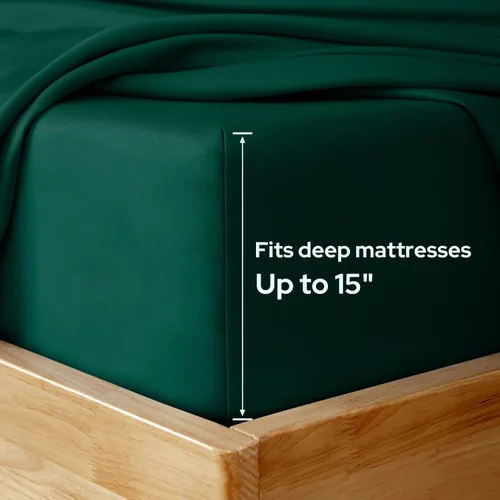 Vista 75 de HOMEIDEAS Sábanas de cama tamaño completo – Juego de 6 piezas (azul aguamarina) – Sábanas de ropa de cama de microfibra cepillada extra suave