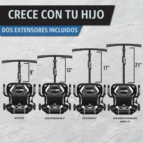 Vista 8 de EzyRoller Classic X - Juguete para niños de 3 a 12 años, hasta 154 libras Negro