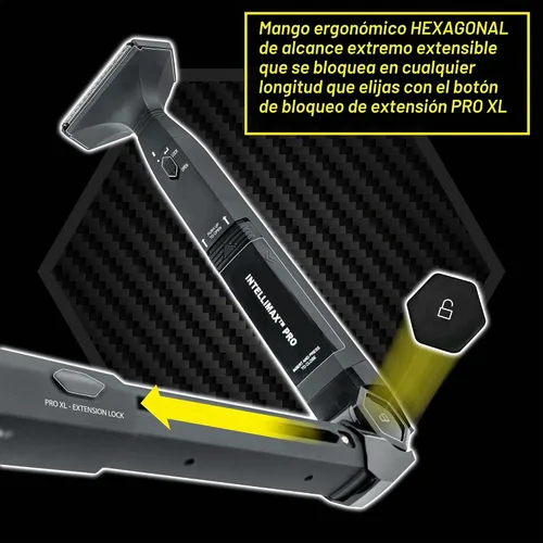 Vista 6 de MANGROOMER - INTELLIMAX PRO - Nueva afeitadora para la espalda con 2 cabezales flexibles con amortiguador de choque, bisagra resistente, mango
