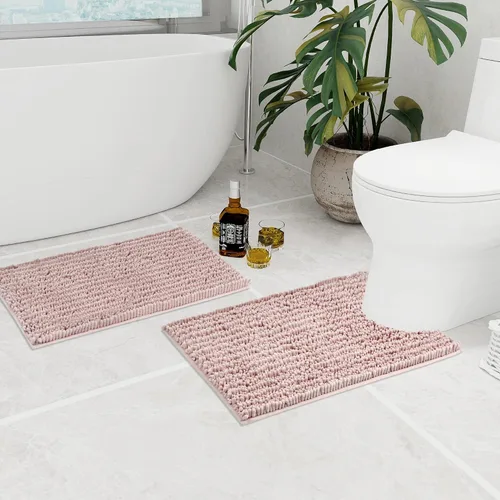 Vista 59 de Walensee Alfombra de baño antideslizante (32x20, azul oscuro) absorbente de agua, súper suave, felpilla peluda, lavable a máquina, se seca