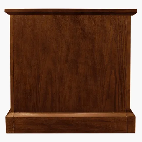 Vista 27 de Leick Home Laurent 10537 - Mesa auxiliar con lámpara, madera maciza, con cajón y estante, cereza chocolate