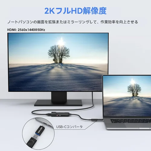 Vista 5 de WAVLINK Adaptador de video universal USB 3.0/USB C a HDMI, adaptador HDMI