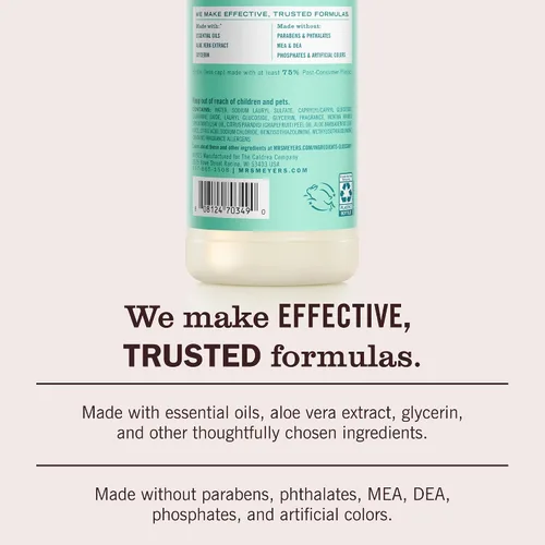 Vista 5 de Mrs. Meyer's Clean Day - Detergente líquido para platos, aroma a menta, fórmula biodegradable, edición limitada, paquete de 3 unidades, 16 fl oz