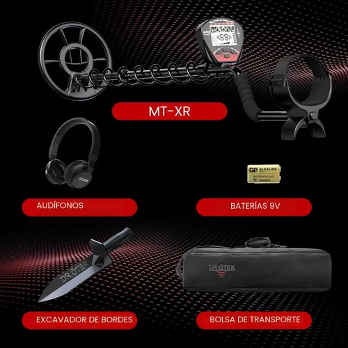 Vista 9 de DR.ÖTEK Detector de metales ligero para adultos, multifunción con pinpointer, gran bobina impermeable para mayor profundidad con LCD retroiluminado