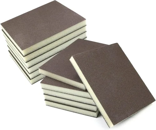 Vista 31 de Utoolmart Bloques de lijado de esponja de lijado, esponja de papel de lija húmedo y seco de grano 80, kit de esponja de arena lavable y 4 piezas