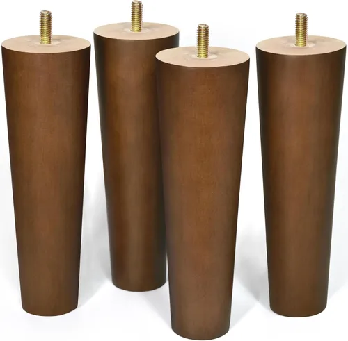 Vista 10 de Juego de 4 patas para muebles, patas de madera para sofá, mesa, aparador, banco, estantería