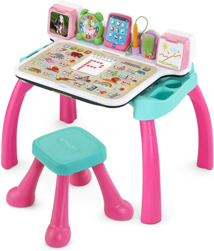 Vista 14 de VTech Escritorio de actividades Deluxe para explorar y escribir (embalaje sin frustraciones), Azul