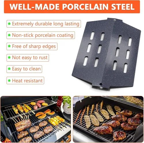 Vista 4 de QuliMetal Deflectores de Calor para Parrilla para Weber GS4 Genesis II E-410, E-415, E-435, Piezas de Parrilla para Parrillas de Gas Weber Genesis