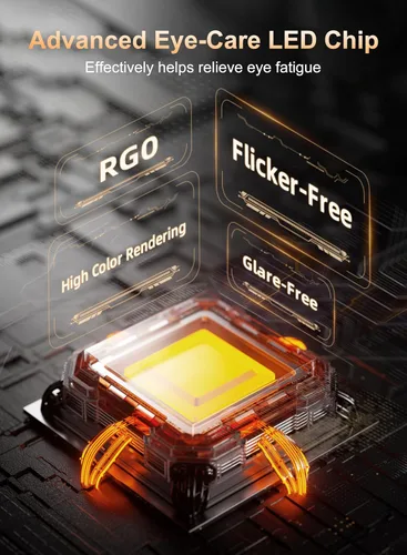 Vista 3 de deeloop CRI - Lámpara LED de escritorio 95+, lámpara de escritorio ultra larga y brillante de 16 pulgadas, 5 luces de atenuación de brillo, lámpara
