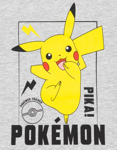 Vista 7 de Pokemon Camiseta de manga corta para niños Pikachu Character Game Grey