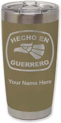 Vista 21 de LaserGram Vaso aislado al vacío de 20 onzas, hecho en Guerrero, grabado personalizado incluido (negro)