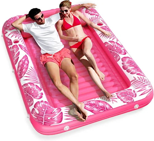 Vista 11 de Jasonwell - Flotador inflable para piscina, 4 en 1, almohadilla para tomar sol para adultos, relajarse en la piscina, flotador lleno de juguetes