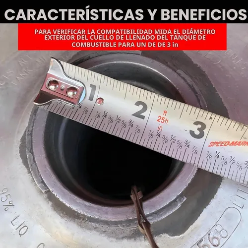 Vista 3 de Tapa de combustible diésel de bloqueo, tamaño nominal de 3", 1/4 de vuelta, sin ventilación, tapa de combustible de aluminio para Freightliner