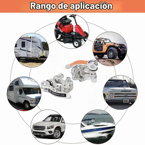 Vista 5 de 2 conectores terminales de batería de coche, poste superior de 4 vías