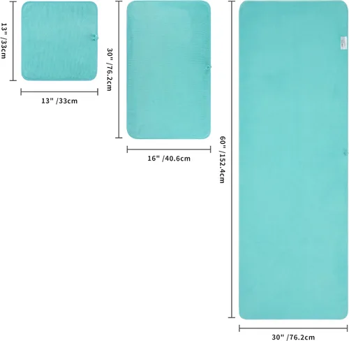 Vista 2 de POLYTE Oversize, 60 x 30 in., Juego de toallas de baño de microfibra de secado rápido, sin pelusas, 6 piezas (Aqua)