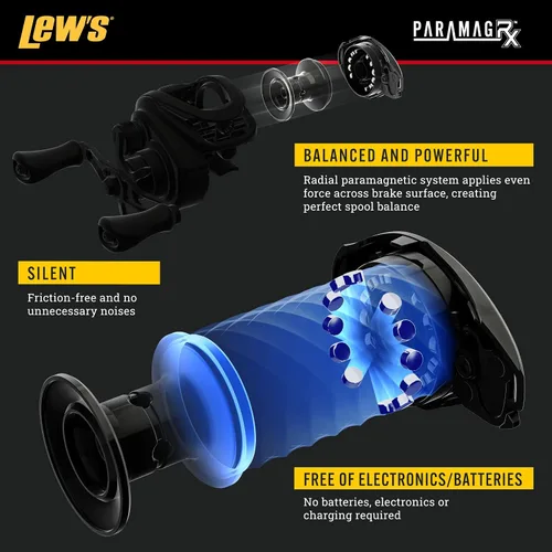 Vista 2 de Lew's Carrete de pesca KVD Elite Baitcast, recuperación de derecha