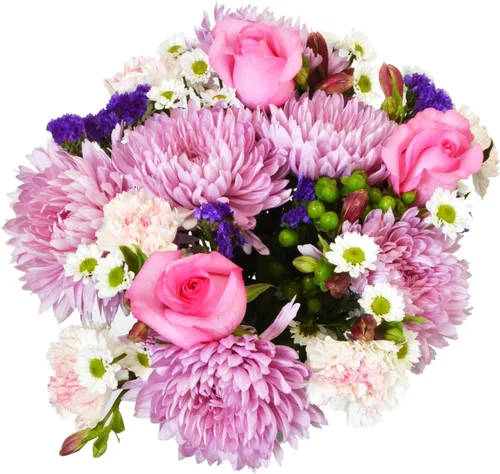 Vista 3 de Sweet Nothing - Arreglo blanco con jarrón de flores frescas reales para entrega, regalo de cumpleaños, felicitaciones, aniversario, agradecimiento