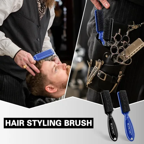 Vista 4 de NICEMOVIC 10 Piezas Cepillo de Limpieza para Cortapelos de Barbero, Suministros de Accesorios de Barbería, Juego a Granel de Mini Cepillo