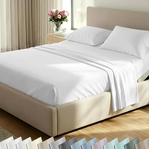 Vista 74 de California Design Den Juego de sábanas de lujo tamaño King - 100% algodón, 600 número de hilos, sábanas King de bolsillo profundo, ropa de cama