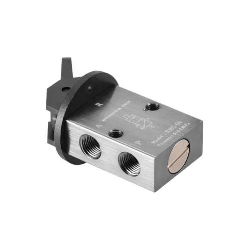 Vista 3 de uxcell 2 Posición 3 vías 1/8 "PT manual manual tiran la válvula mecánica del solenoide neumático, S3HL-06