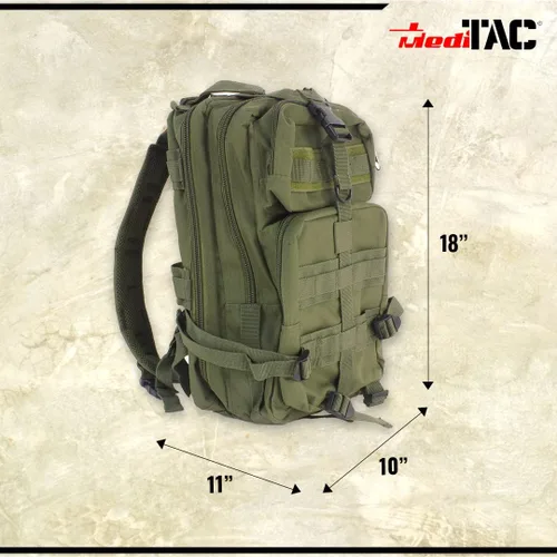 Vista 4 de MediTac Mochila táctica de asalto - Mochila de primeros auxilios - Mochila militar MOLLE de 18