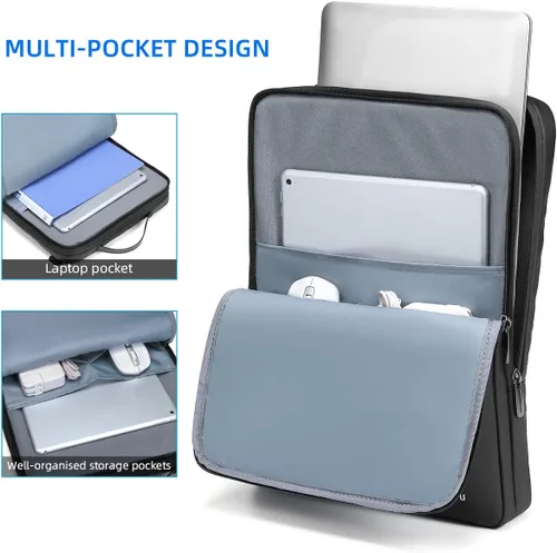 Vista 6 de TUDEQU Bolsa para laptop de 15.6 pulgadas con correa, bolsa de computadora, funda para portátil, funda para laptop, bolsa de hombro para computadora