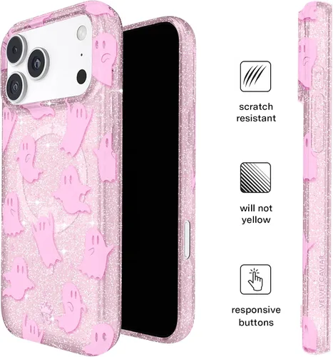 Vista 82 de VELVET CAVIAR Funda para iPhone 15, compatible con MagSafe, probada contra caídas de 10 pies, fundas protectoras de diseño, leopardo color rosa