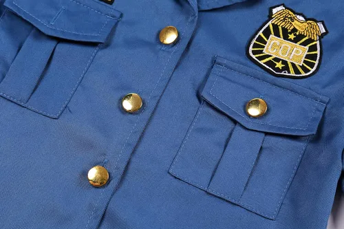 Vista 3 de Disfraz de oficial de policía para niñas uniforme de policía para disfraz de Halloween de 3 a 10 años