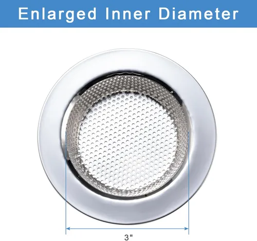Vista 5 de Honmein 2 Piezas Colador de Fregadero para la Mayoría de Cestas de Drenaje de Fregadero de Cocina, Diseño Seguro de Doble Capa Mejorado Colador
