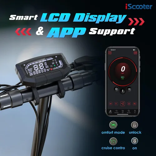 Vista 5 de iScooter iX3/iX4 Electric Scooter, 10" Off-Road Tires, 25/28 Miles Range Negro