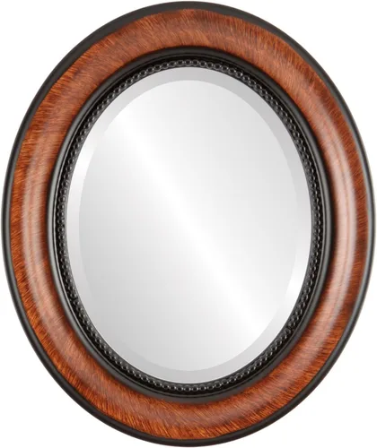 Vista 7 de OVALCREST Espejo de pared ovalado biselado para decoración del hogar, estilo patrimonial, espray plateado, dimensiones exteriores de 25 x 29 pulgadas