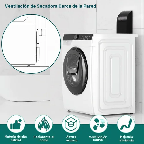 Vista 5 de Periscope Dryer Vent, 29-45" Telescoping Dryer Vent Stainless Steel Adjustable Dryer Vent for Tight Space Flat Duct Slim Exhaust Pipe Hose Negro