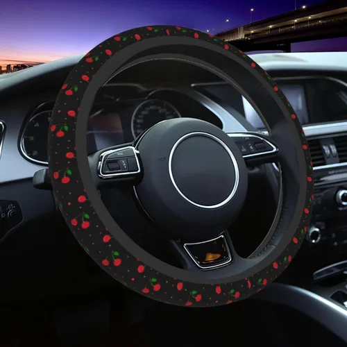 Vista 28 de Funda para Volante de Azulejos Mexicanos Coloridos Accesorios de Automóvil Lindos para Mujeres Niñas Femenino Universal 15 Pulgadas Neopreno
