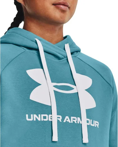 Vista 6 de Under Armour Rival - Sudadera con capucha para mujer, de vellón y con logotipo