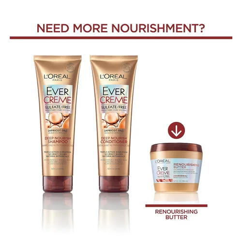 Vista 5 de L'Oréal Paris Cuidado del cabello Evercreme Champú nutritivo profundo sin sulfato, 3