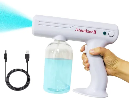 Vista 9 de Pistola pulverizadora portátil de nano alcohol, atomizador de mano de vapor inalámbrico para el hogar, oficina, automóvil, escuela, 8.45 onzas