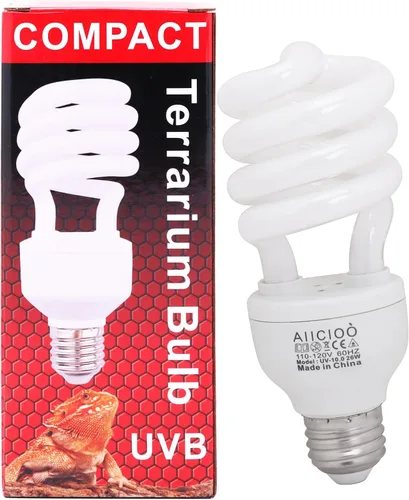 Vista 9 de Aiicioo UVB Reptile Light 10.0 23W Desert UVB Spiral Lámpara fluorescente compacta UVB Bombilla de reptil UVB Tropical y Subtropical Bombilla UVB