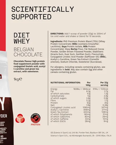 Vista 4 de PhD Suero Dietético 2.2 lbs Chocolate Belga