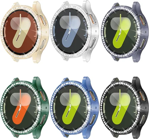 Vista 13 de Paquete de 16 unidades de protector de pantalla para reloj YUVIKE compatible con Samsung Galaxy Watch 5/4 40mm, funda suave TPU con destellos