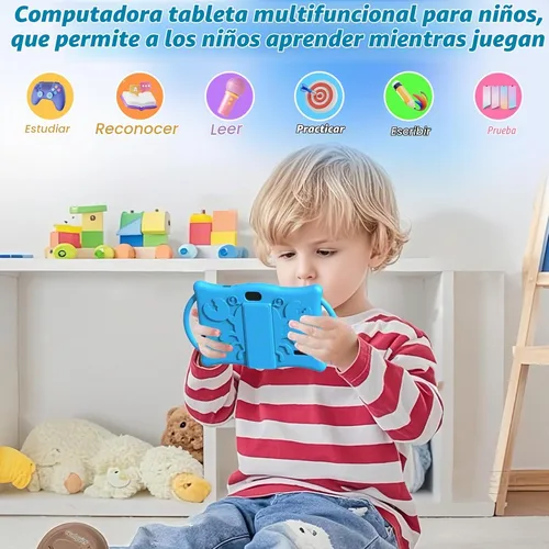 Vista 7 de Tablet Android Kids de 7 pulgadas, Tablets para Niños, 4 GB de RAM 32 GB ROM Quad Core Tablet para niños pequeños con funda a prueba de golpes