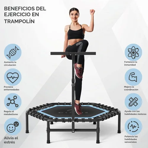 Vista 4 de CLORIS 45'' Rebounder Trampoline for Adults - Max Load 450lbs, Trampoline with Adjustable Foam Handle Indoor/Outdoor Fitness Body Exercise
